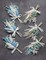 Mini Dried Flower Bouquet Set (6 pcs), Small Blue Bouquet, Boho Wedding Dinner Plate Decoration, Home Wall Decoration, Bridesmaid Flower Girl Proposal Gift Box, Card Decoration. (Blue)